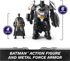 DC Comics, Metal Force Batman Action Figure, 6-Inch with 4-Inch Mini Figure, Built-in Blaster and Armor Suit, Super Hero Kids Toys for Boys and Girls Ages 4 and Up