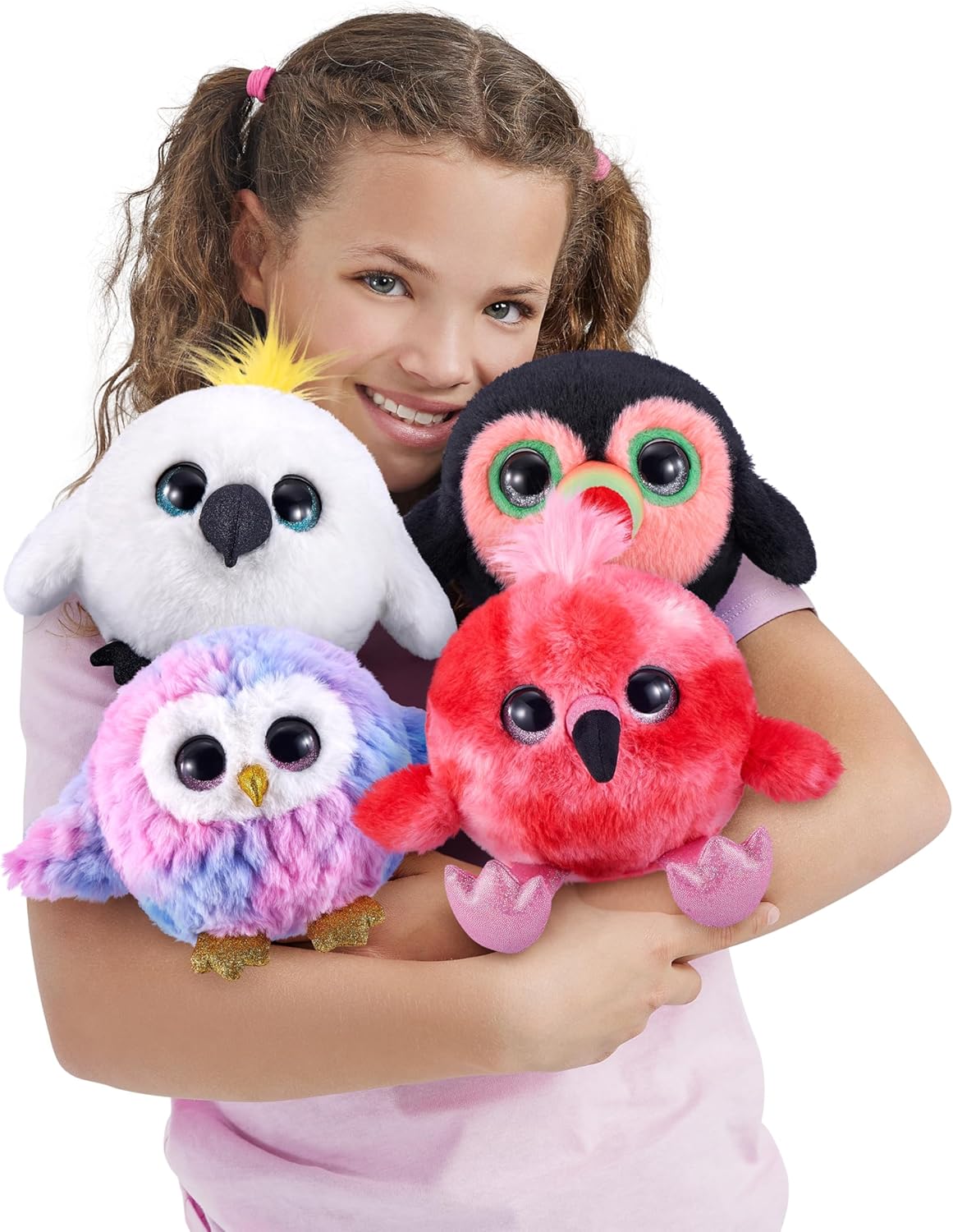 Pets Alive Chirpy Birds (Flamingo) by ZURU, Electronic Pet That Speaks, Giant Surprise Egg, Stickers, Comb, Fluffy Clay, Bird Animal Plush for Girls
