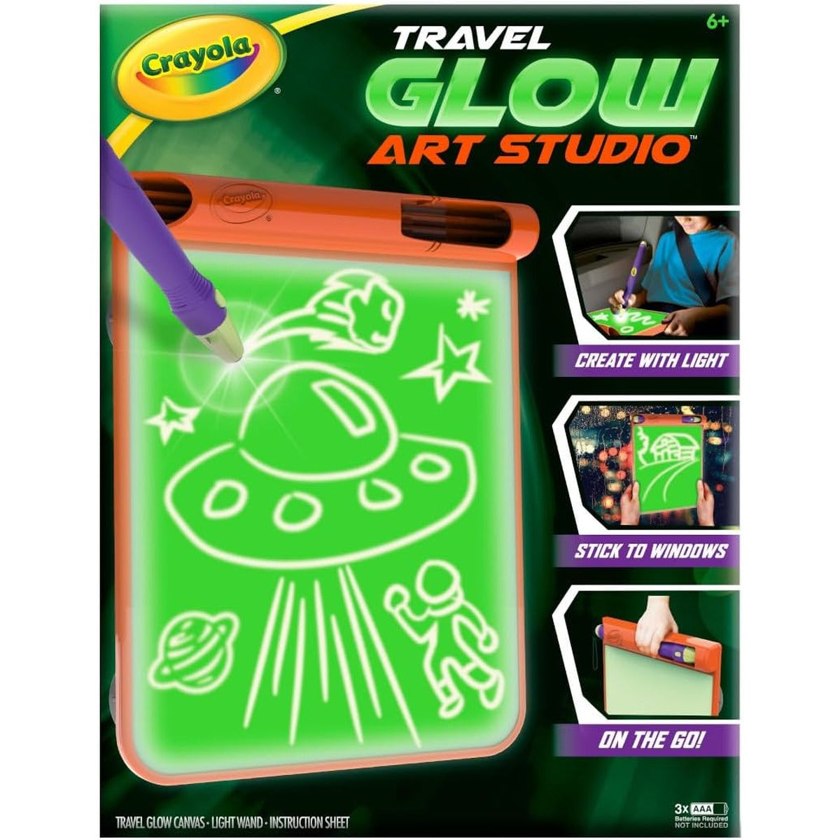 Crayola Travel Glow Art Studio, Glow in The Dark Toys, Kids Gifts for Girls and Boys, Ages 6, 7, 8, 9