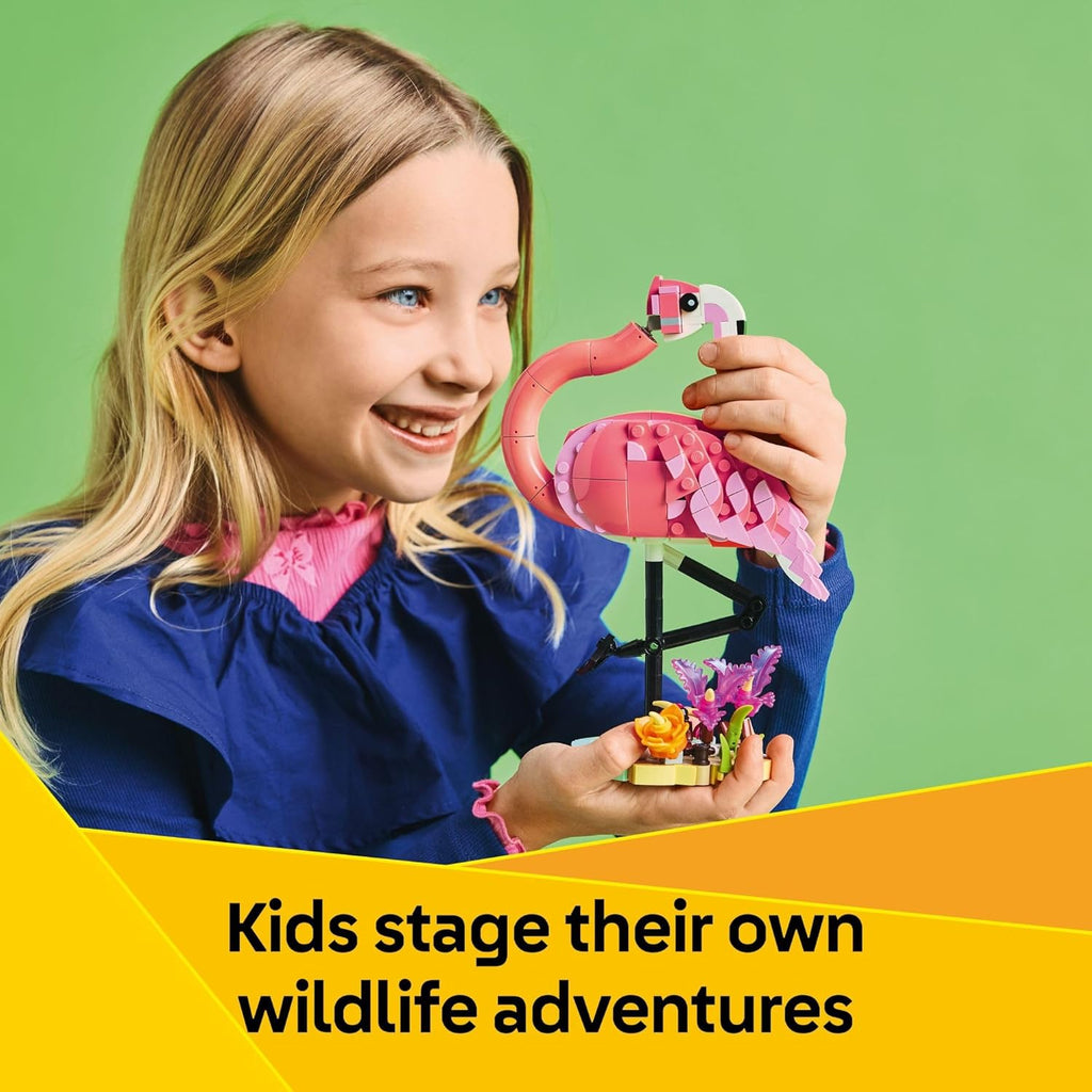 LEGO Creator 3 in 1 Wild Animals: Pink Flamingo Animal Building Toy - Playset with 3 Build Options, Pink Flamingo, Cockatoo, or Axolotl - Learning Toy for Kids, Ages 8+ - 31170