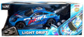 Blue Drift RC drift car with LED lights in box