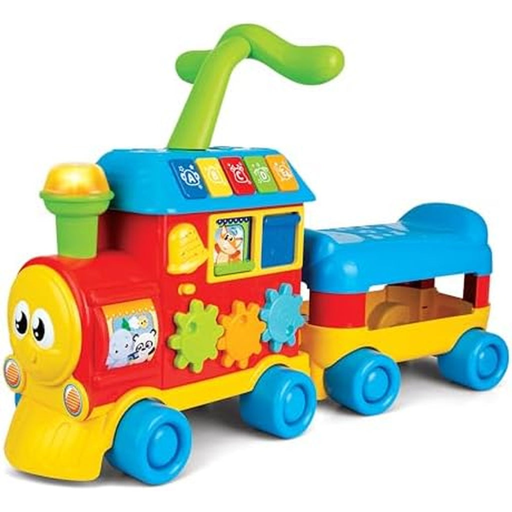 Winfun Walker Ride-On Learning Train | 3‑in‑1 Grow-With-Me Train - Sit‑Play, Push Walker & Ride-On with Learning Buttons, Light-Up Engine, Gears & Sound Effects
