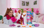 Barbie Jungle Series Cutie Reveal Doll, Doll with Plush Tiger Costume, 10 Surprises and Colour Changing, Child Toy, From 3 years, HKP99