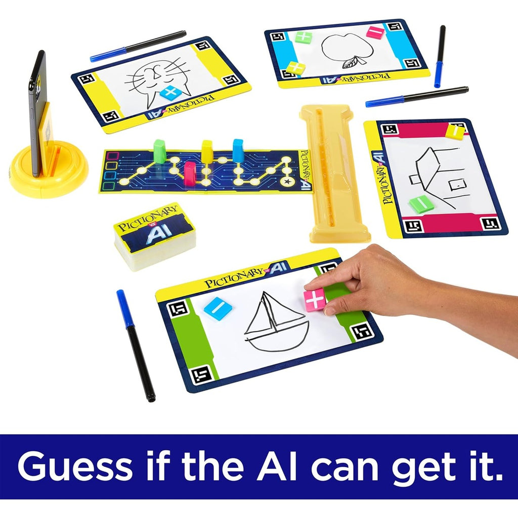 Mattel Games Pictionary Vs. AI Family Game for Game Nights with Kids, Adults & Families Using Artificial Intelligence