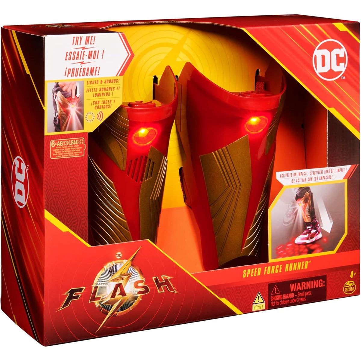 DC Comics, The Flash Speed Force Runner, Shin Guards, Lights & Sounds, Role Playing Accessory by The Flash, Batteries Included, for Boys and Girls Ages 4+