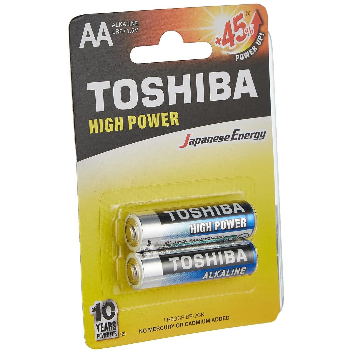 Toshiba Long-Lasting Vibration Resistance High Power Alkaline AA