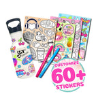 iLY ACTIVITY KINGS Insulated Hydro Water Bottle With Straw For Girls &amp; Boys | Eco-Friendly, BPA Free | Dishwasher Safe | (2 Markers, 60 Stickers, Kids 6+)