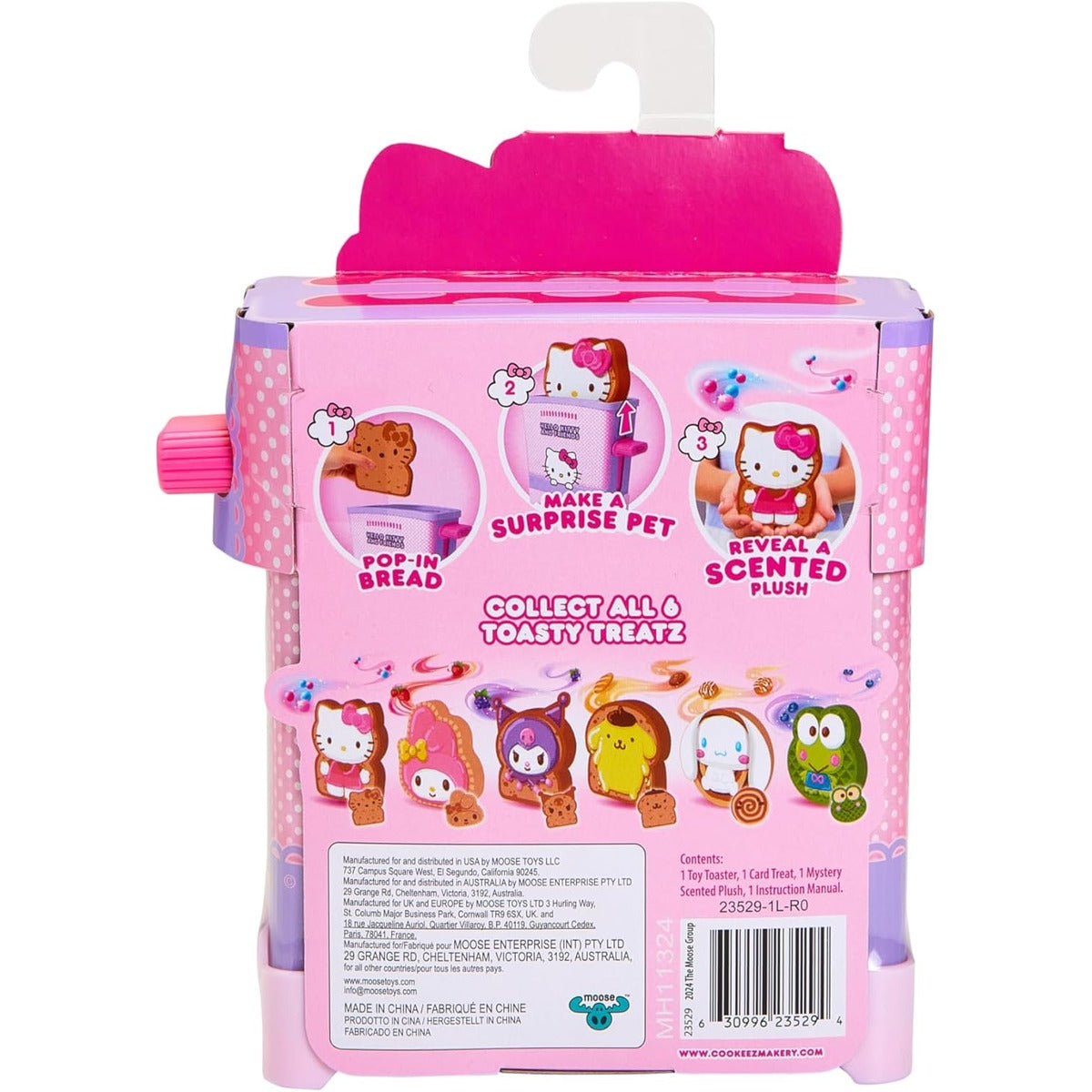 Cookeez Makery Hello Kitty and Friends Toasty Treatz Toaster | Squishy, Scented Plush Surprise | Pop-in-Bread, 6 Collectible 