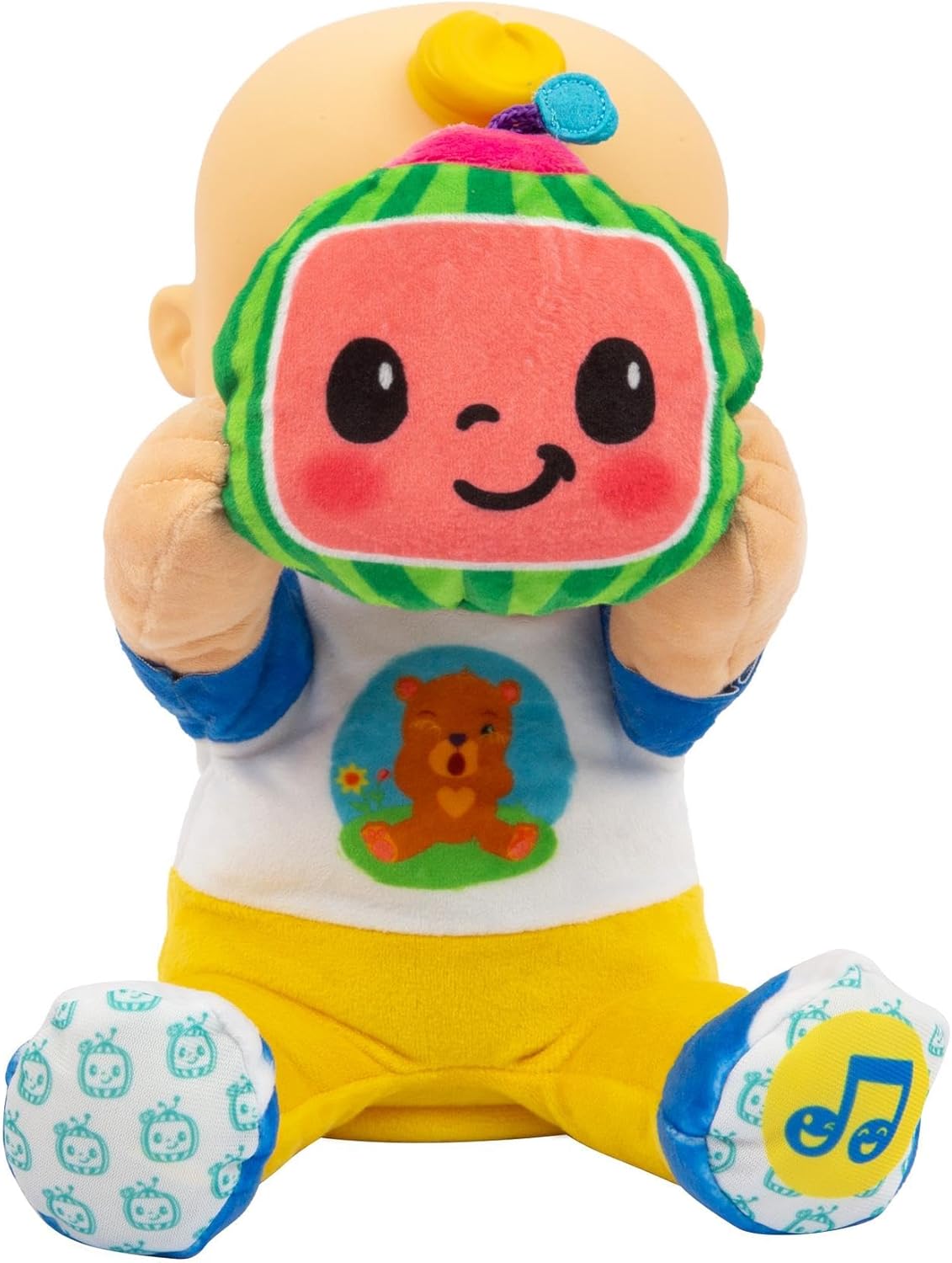 Giochi Preziosi Cocomelon Peek A Boo JJ - JJ in Plush Version 30 cm with Motorised Sounds and Movements for Playing Bubu Seven Years, for Children from 2 Years, Ccm41000