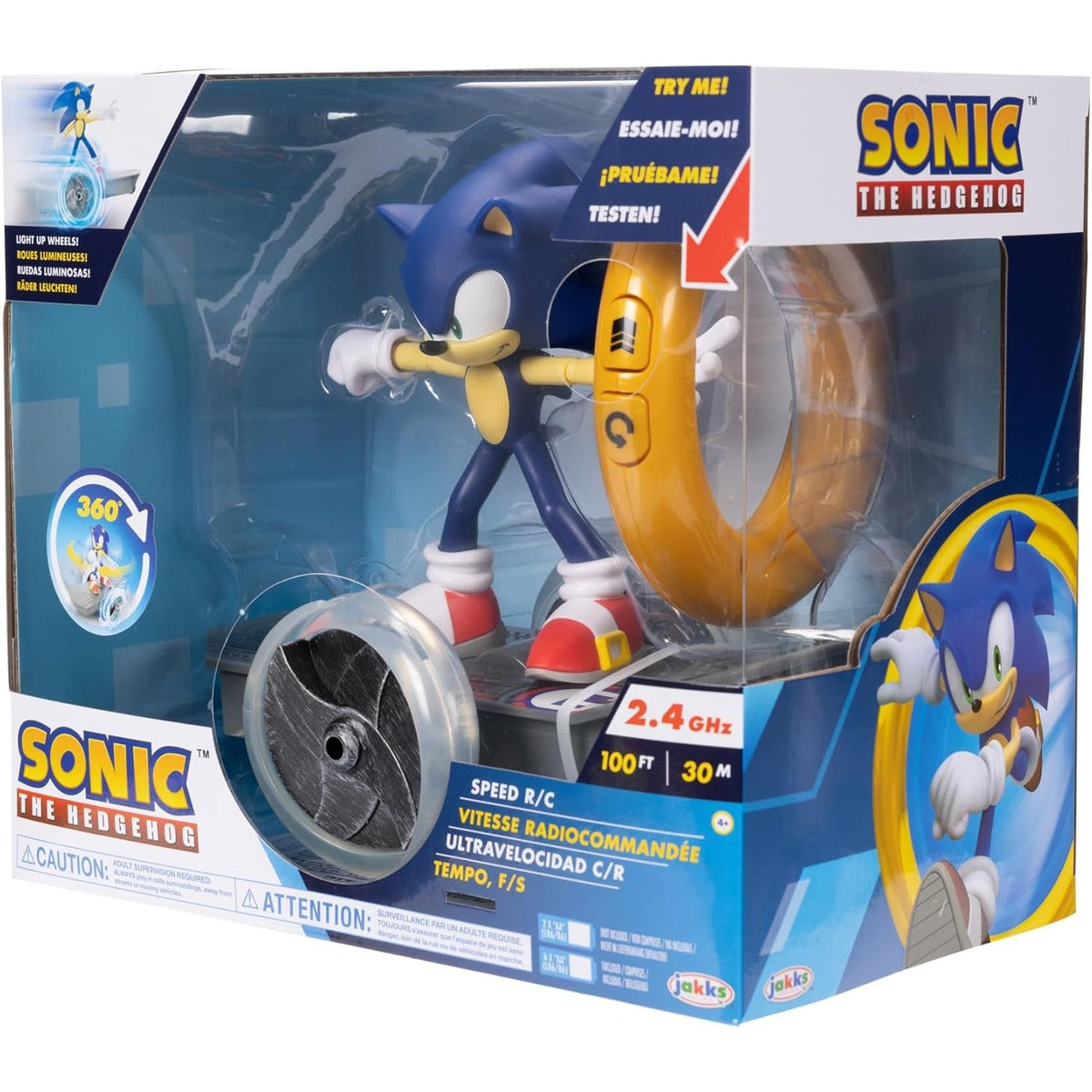 Sonic The Hedgehog Speed RC Skateboard Vehicle with Gold Ring Controller