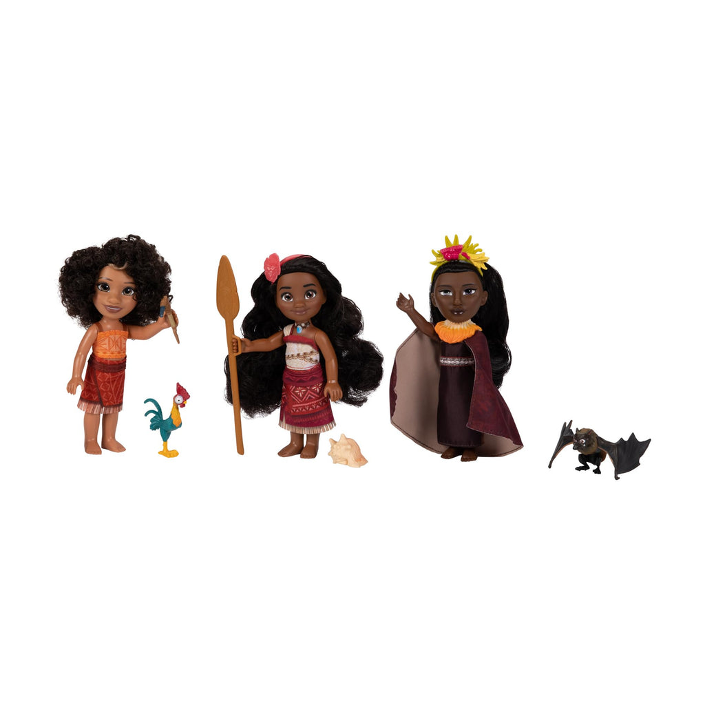 Disney Moana 2 Gift Set: Moana, Loto & Matangi Petite Dolls