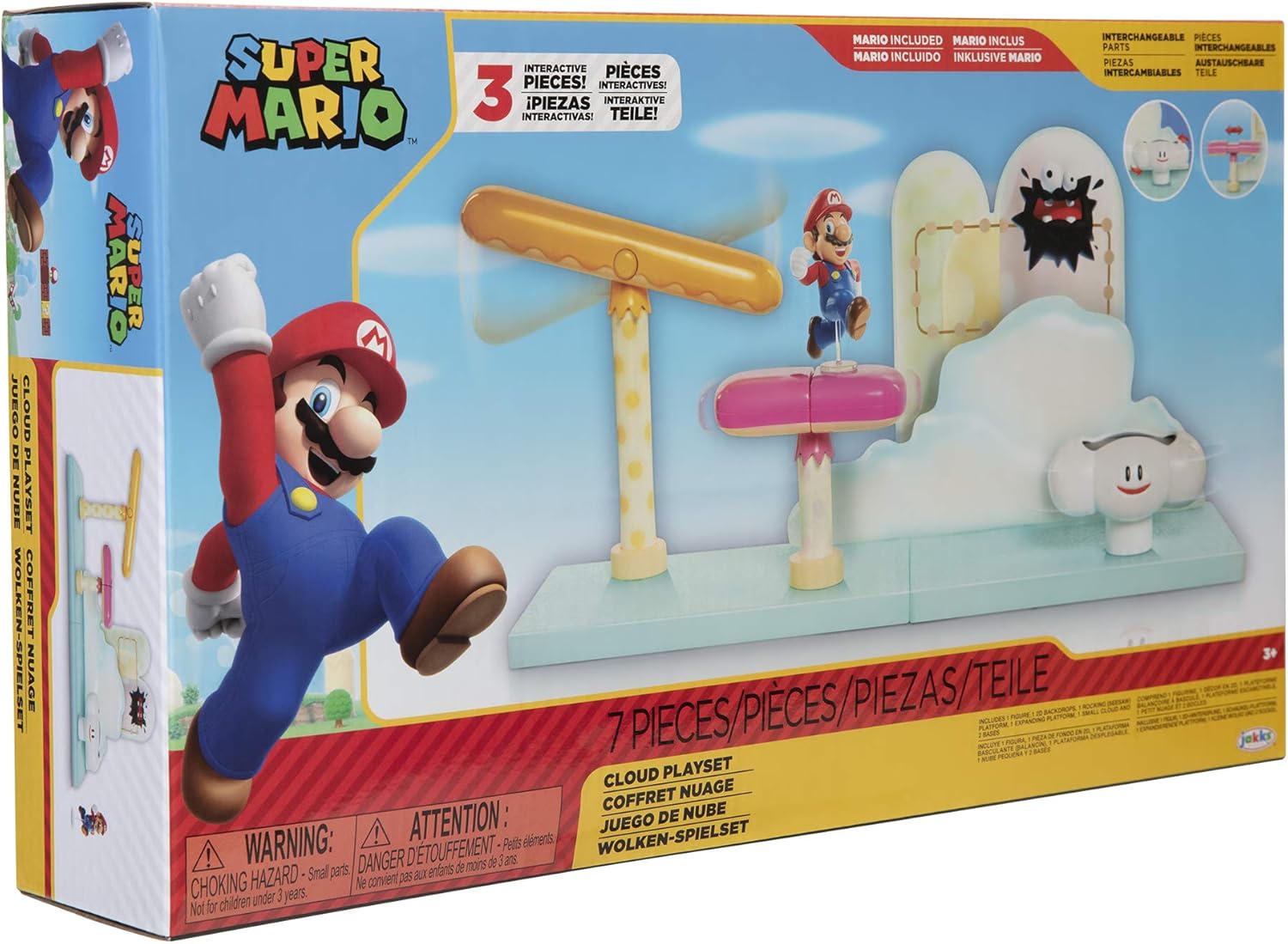 Super Mario Cloud World Diorama Set with 2.5" Running Mario Action Figure