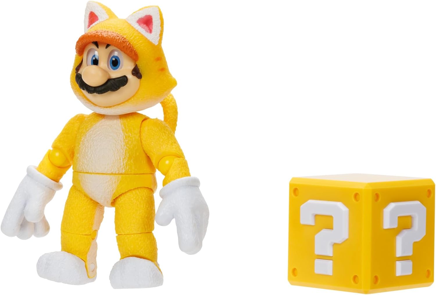 THE SUPER MARIO BROS. MOVIE 5 Inch Action Figures Series 2 Cat Mario Figure with Block