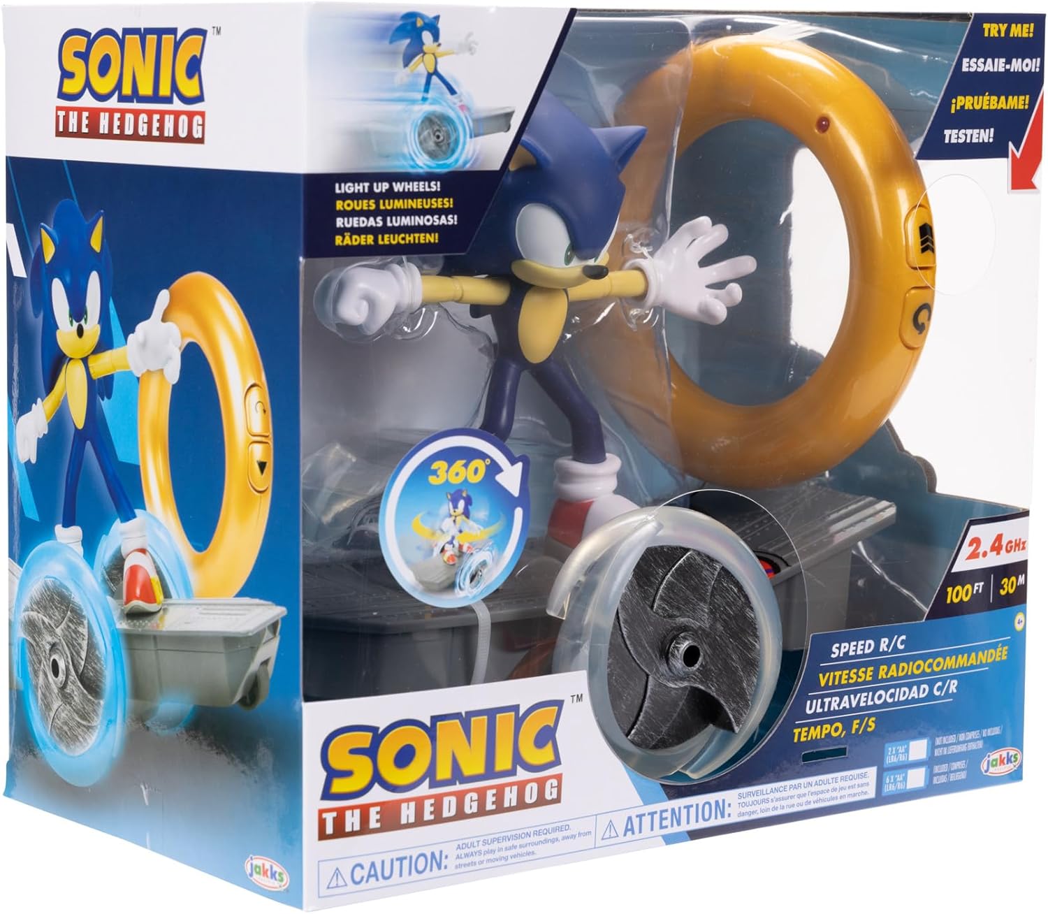 Sonic The Hedgehog Speed RC Skateboard Vehicle with Gold Ring Controller