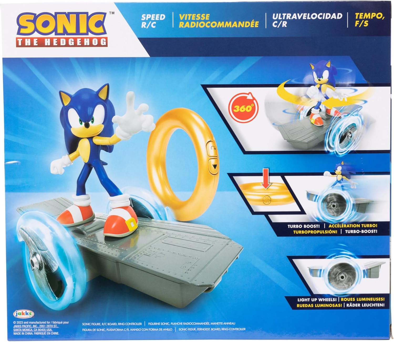 Sonic The Hedgehog Speed RC Skateboard Vehicle with Gold Ring Controller