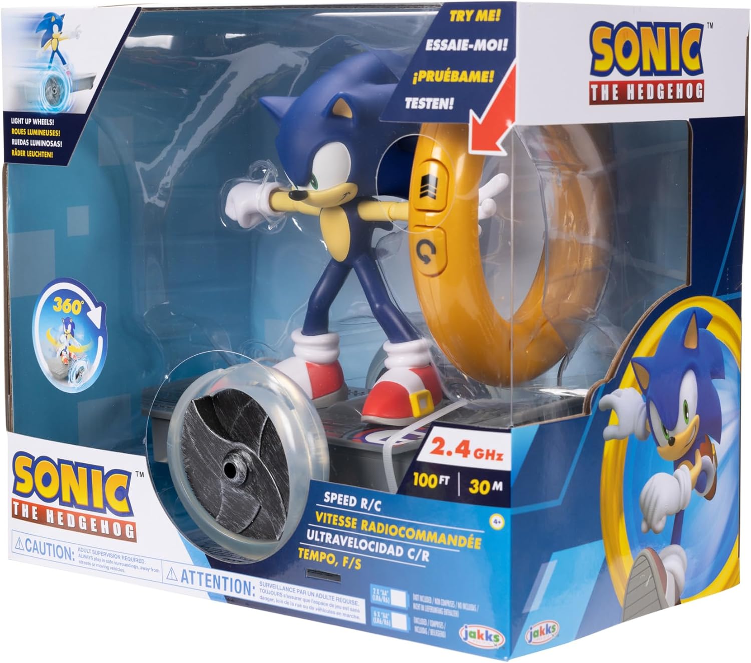 Sonic The Hedgehog Speed RC Skateboard Vehicle with Gold Ring Controller