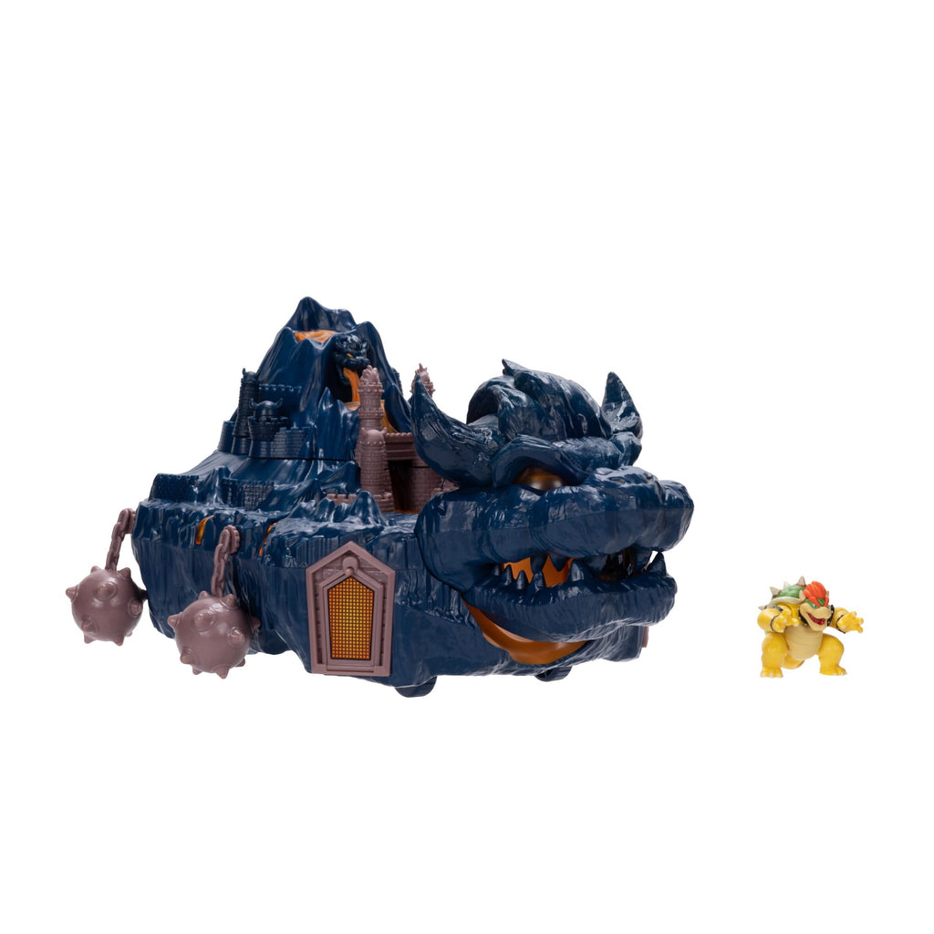 The Super Mario Bowser Island Castle Playset with 2.5” Bowser Action