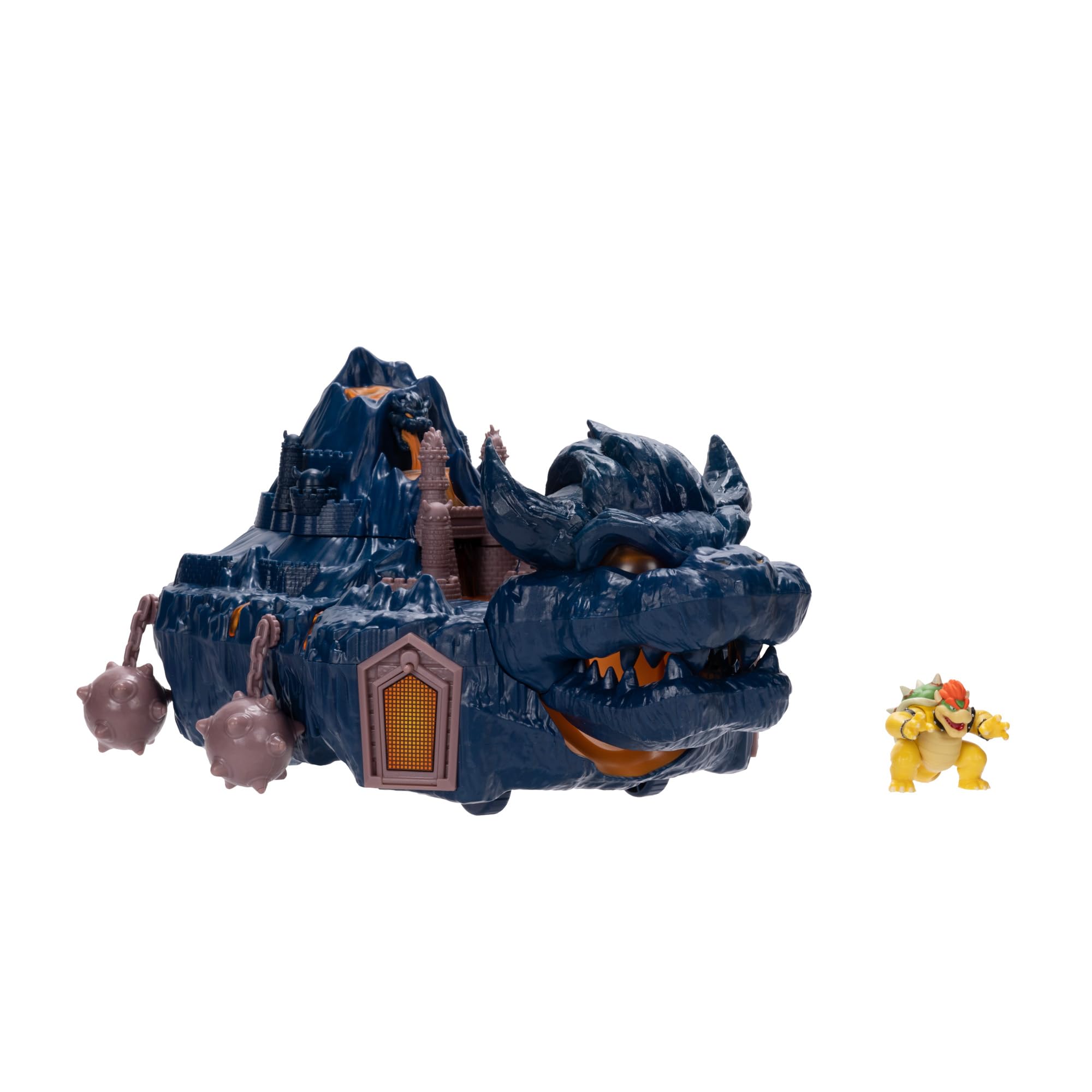 The Super Mario Bowser Island Castle Playset with 2.5” Bowser Action