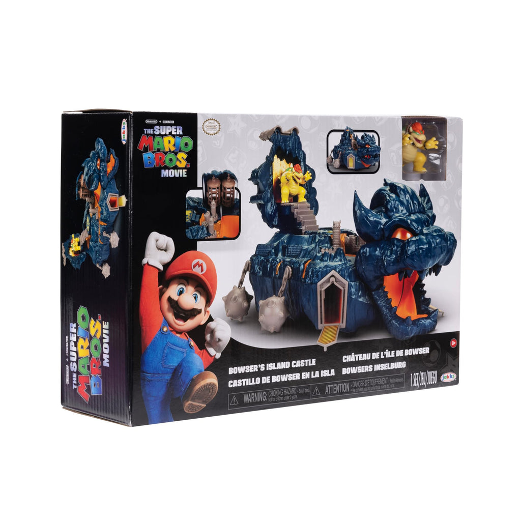 The Super Mario Bowser Island Castle Playset with 2.5” Bowser Action