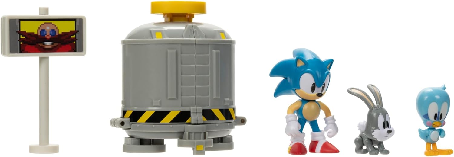 Sonic The Hedgehog 2.5" Level Clear Diorama with Sonic, flicky & Pocky