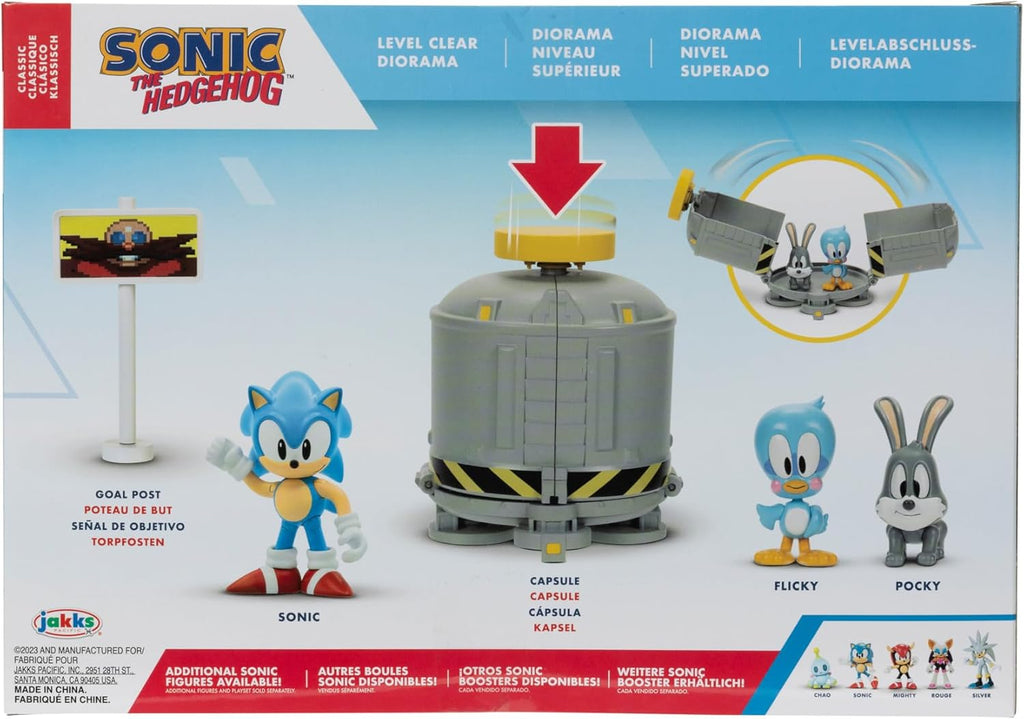 Sonic The Hedgehog 2.5" Level Clear Diorama with Sonic, flicky & Pocky