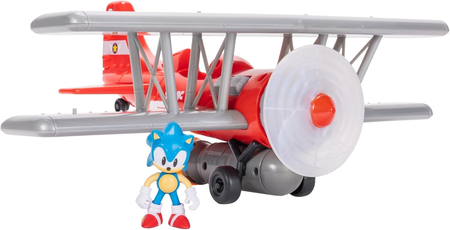 Sonic The Hedgehog Tornado Biplane Playset with 2.5" Sonic Action Figure