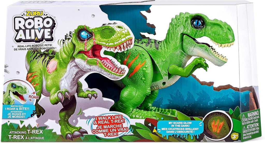 Robo Alive Attacking Green T-Rex Battery-Powered Robotic Toy by Zuru