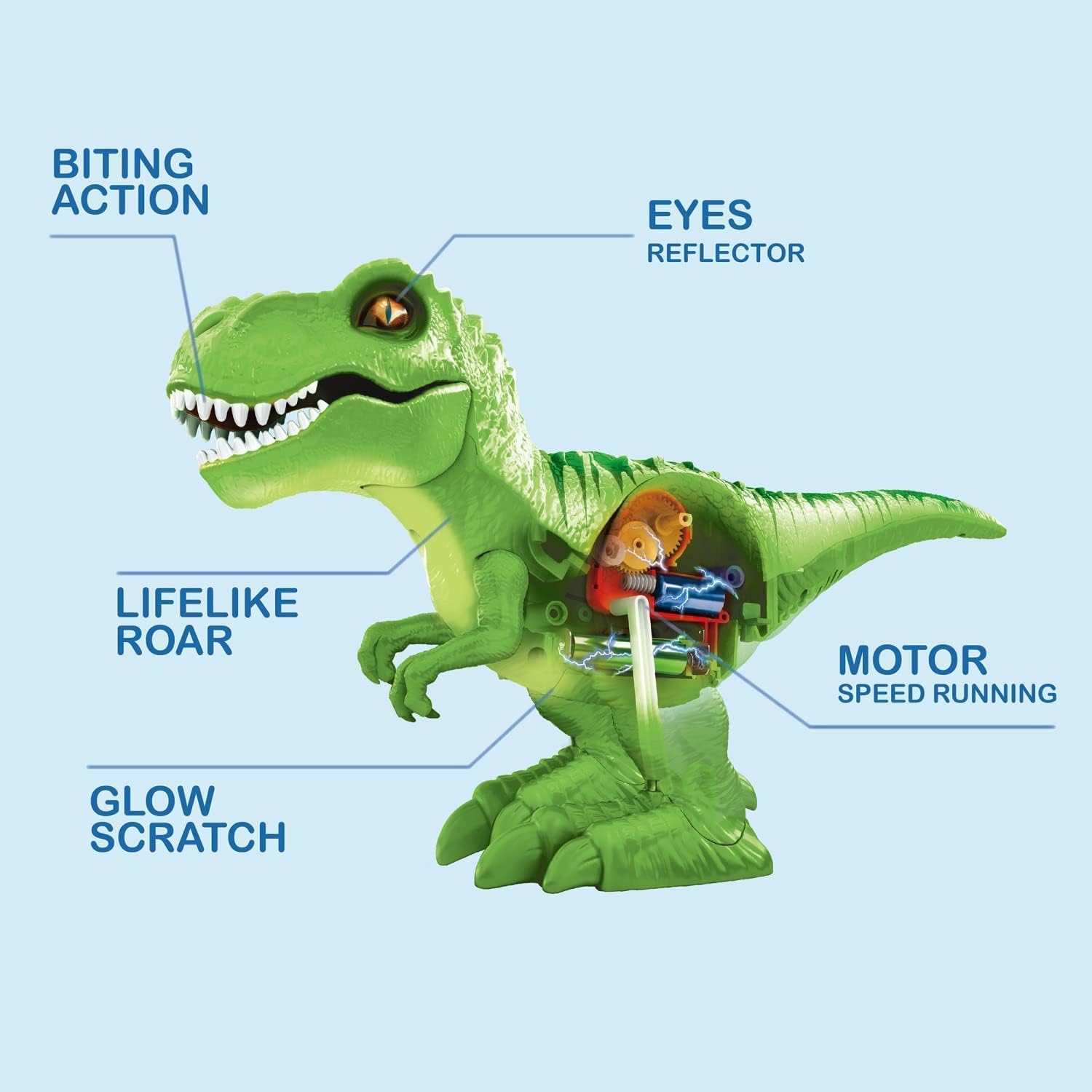 Robo Alive Attacking Green T-Rex Battery-Powered Robotic Toy by Zuru