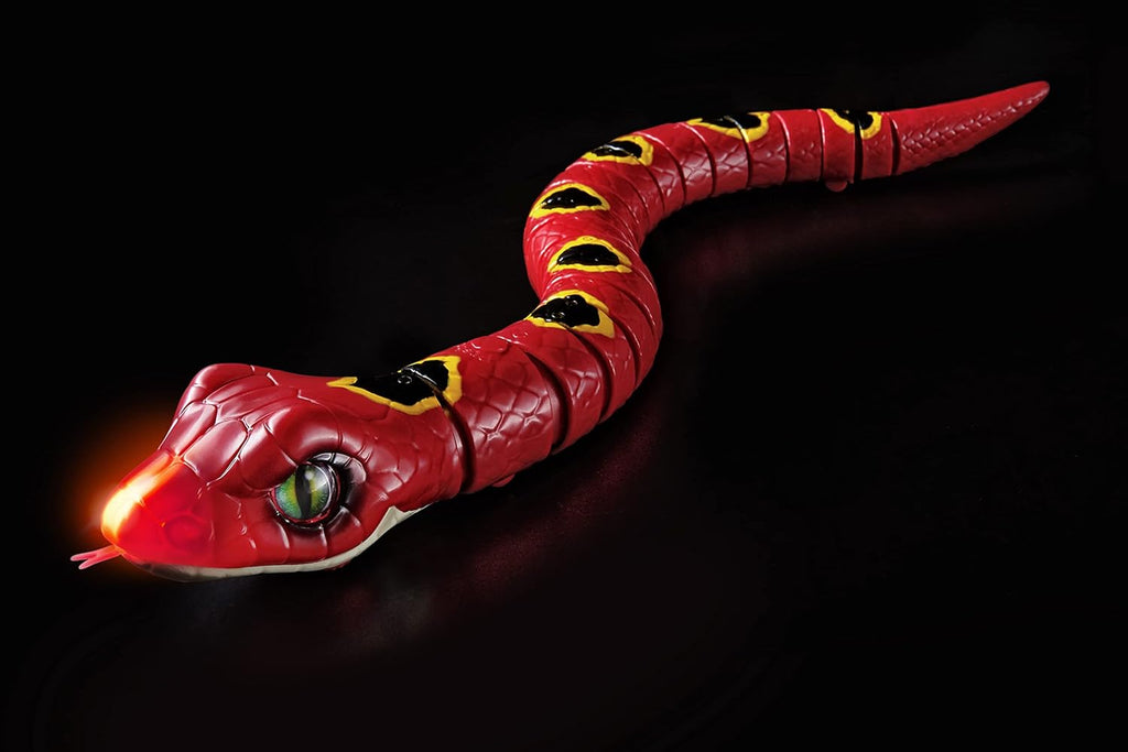 Robo Alive Slithering Snake Series 3 Red by ZURU Battery-Powered Robotic Light Up Reptile Toy That Moves (Red), Multi-Color, 7150A