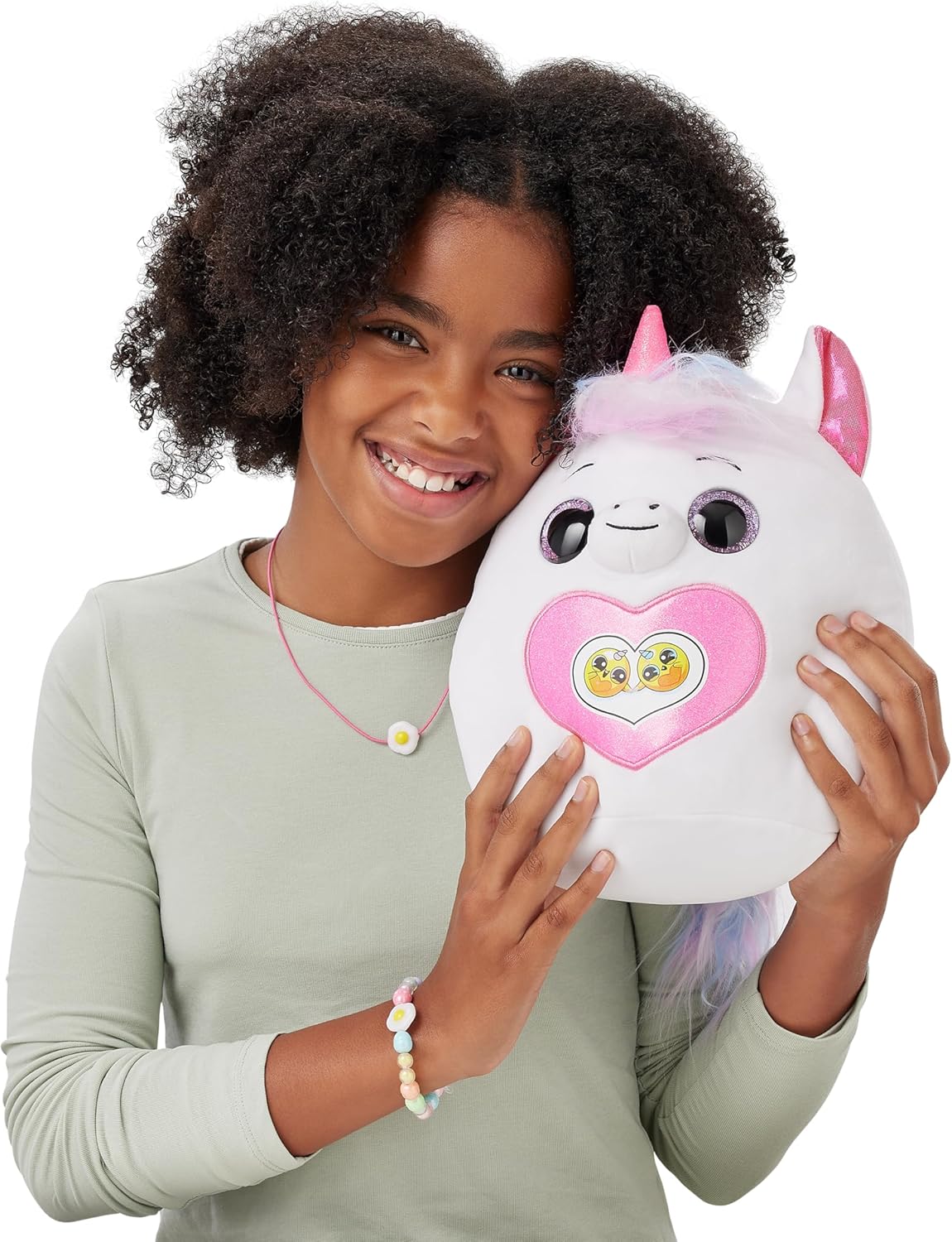 Rainbocorns Eggzania Surprise Mania Series 1 (Unicorn) by ZURU, Collectible Plush Stuffed Animal, Surprise Eggs, 5 Mini Eggs, Stickers, DIY Jewelry, Slime, Ages 3+ for Girls, Children