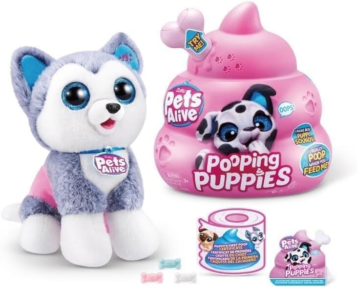 S001-Pets Alive-Pooping Puppies- Series 1 Interactive Plush, Bulk