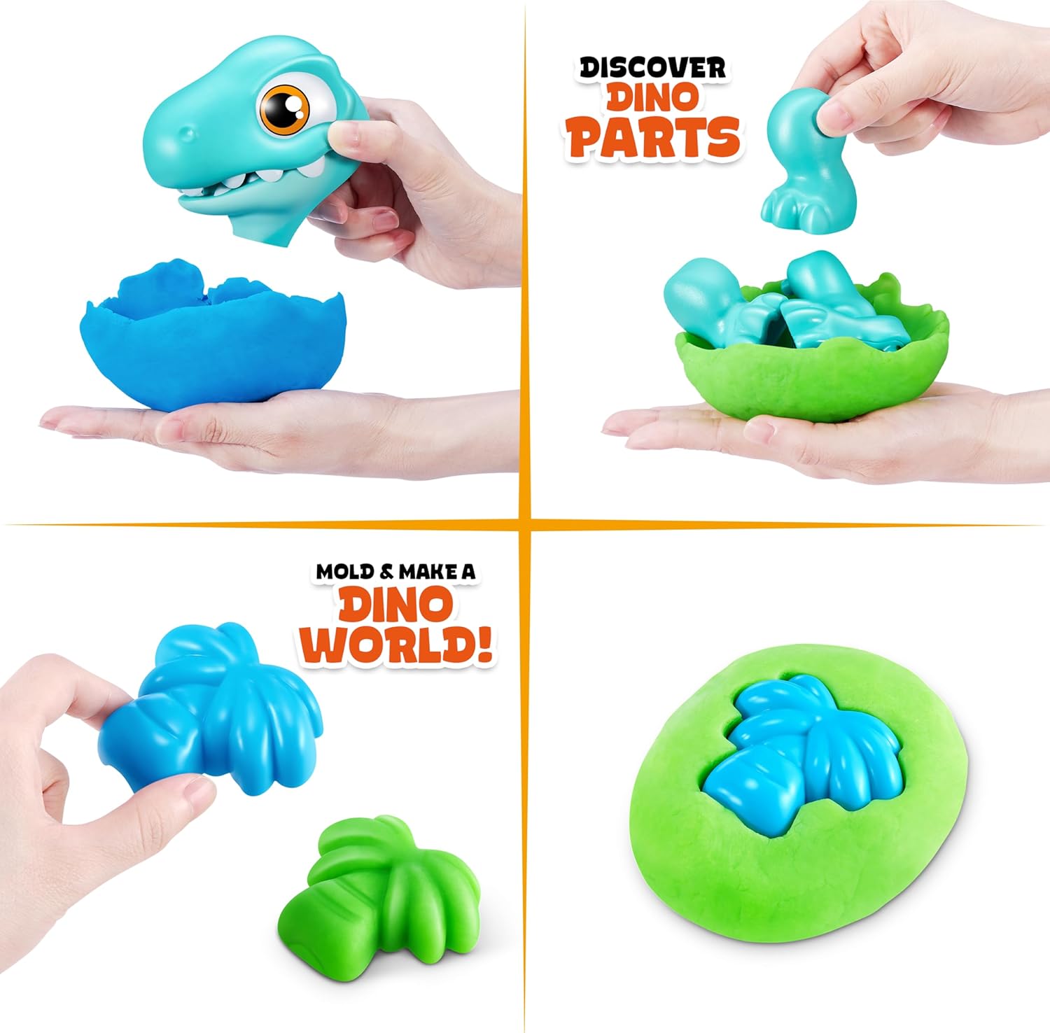 Smashers Junior Dino Dig Large Egg (Brontosaur) by ZURU 18+ Surprises Compounds Mold Dinosaur Preschool Toys Build Construct Sensory Play for Kids 18 Months - 3 Years