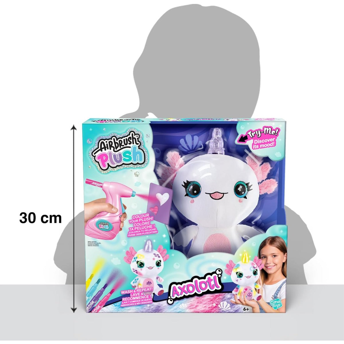 Canal Toys Airbrush Plush Light-Up Axolotl