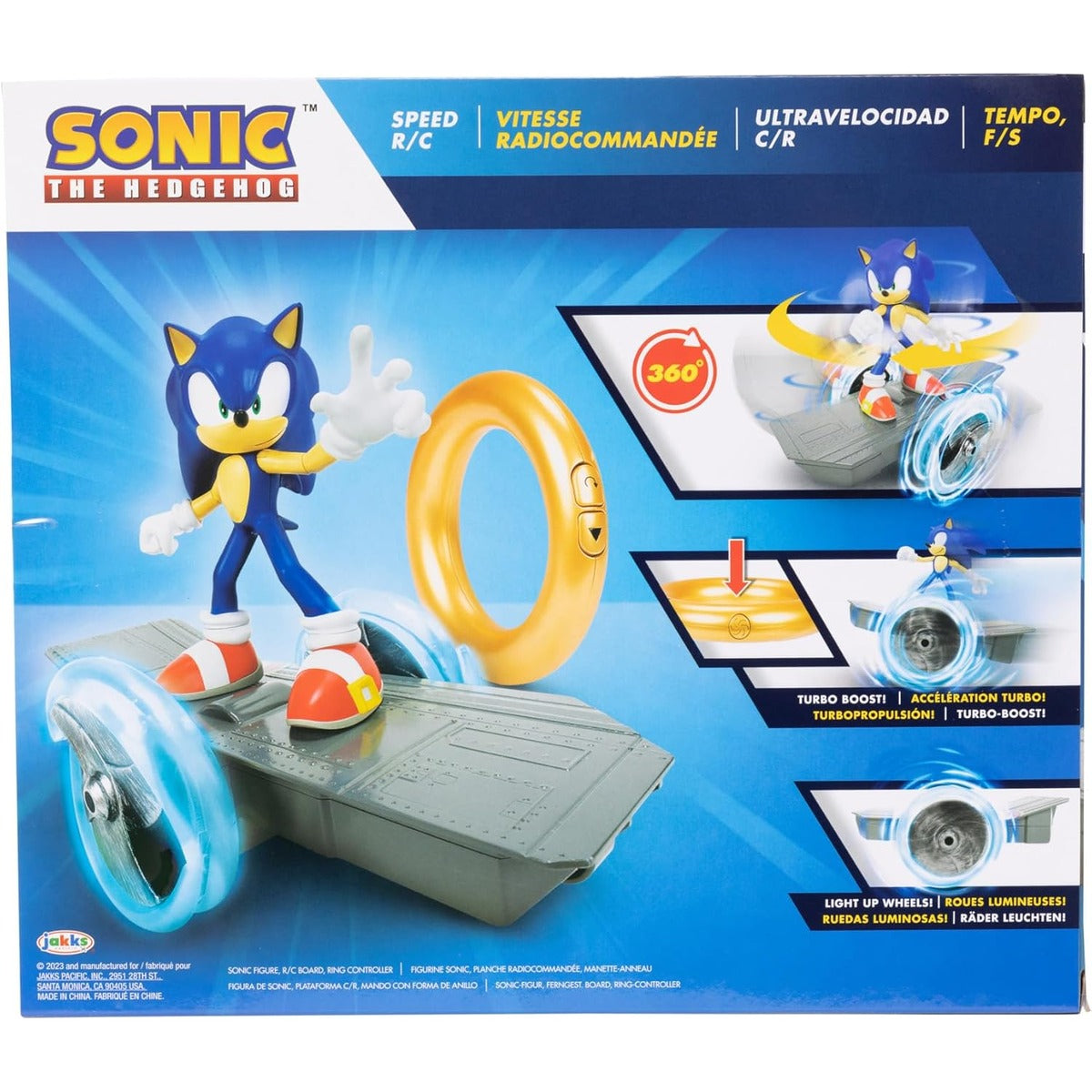 Sonic The Hedgehog Speed RC Skateboard Vehicle with Gold Ring Controller