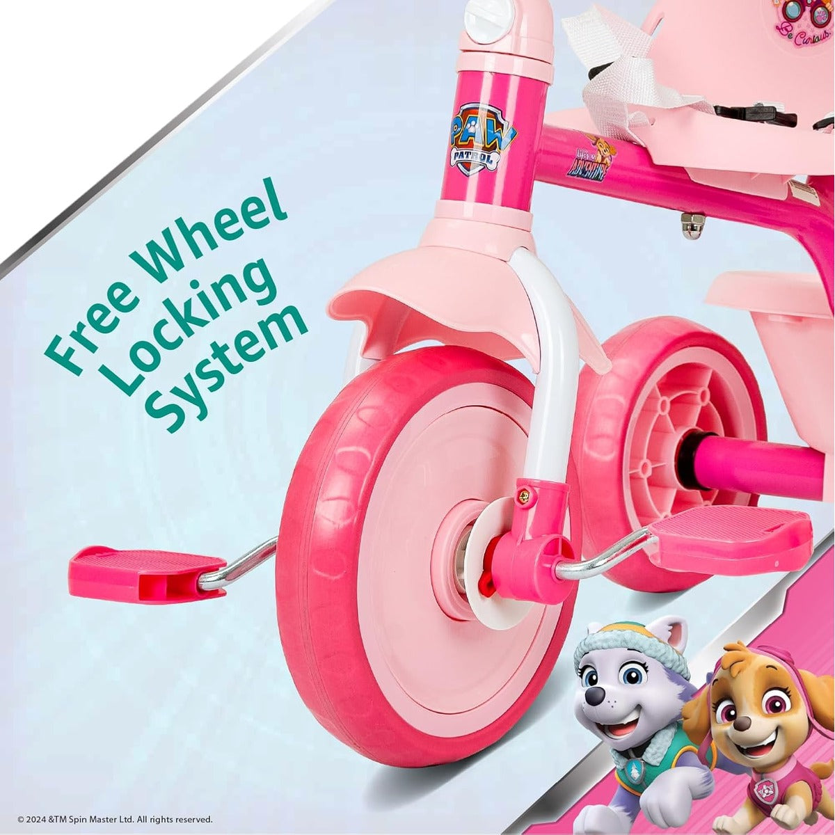 Spartan Trike 3Wheel Kids Tricycle Children Trike With Storage Box With Removable Parents Push Handle Bar Available in Disney, Marvel & Nickelodeon Licensors (Pink)