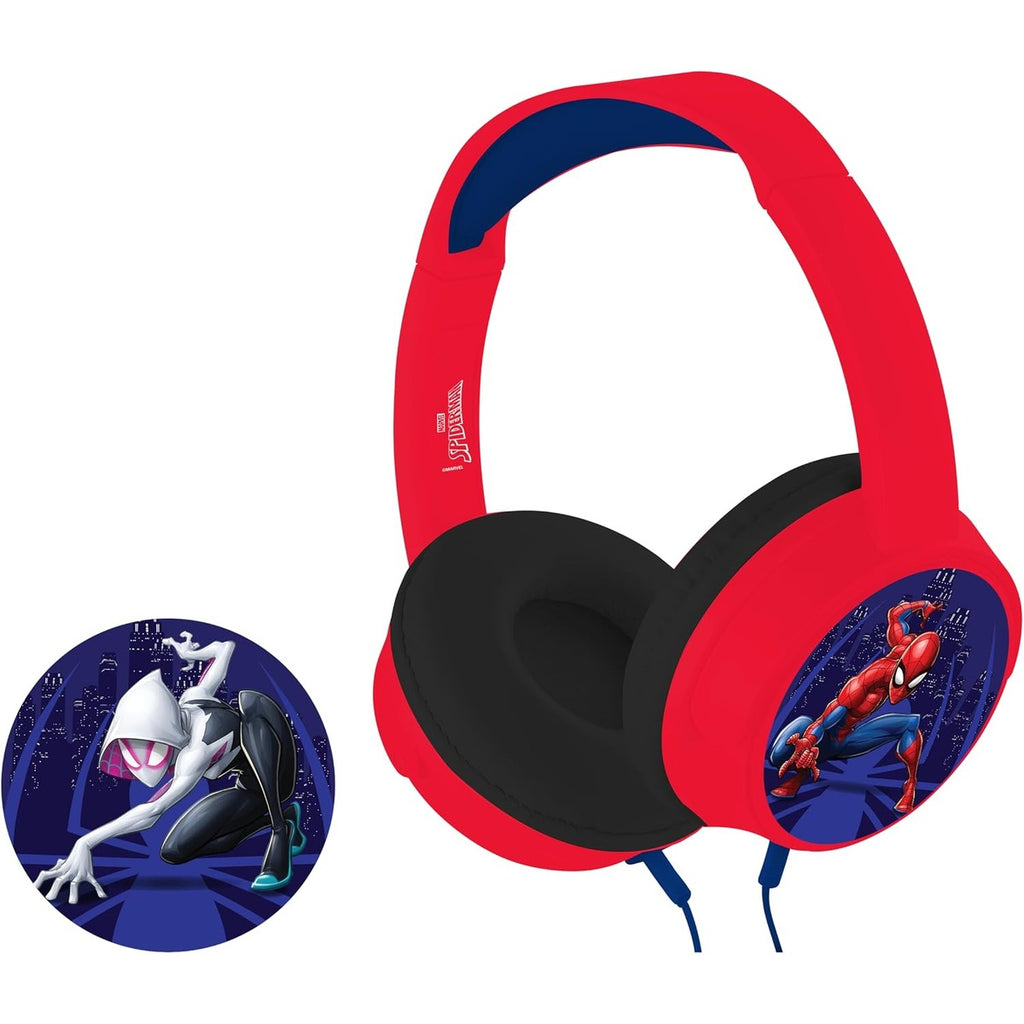 Volkano Marvel Spiderman Aux Headphone with Stickers Padded & Swivel Earcups 3.5mm Jack for Kids
