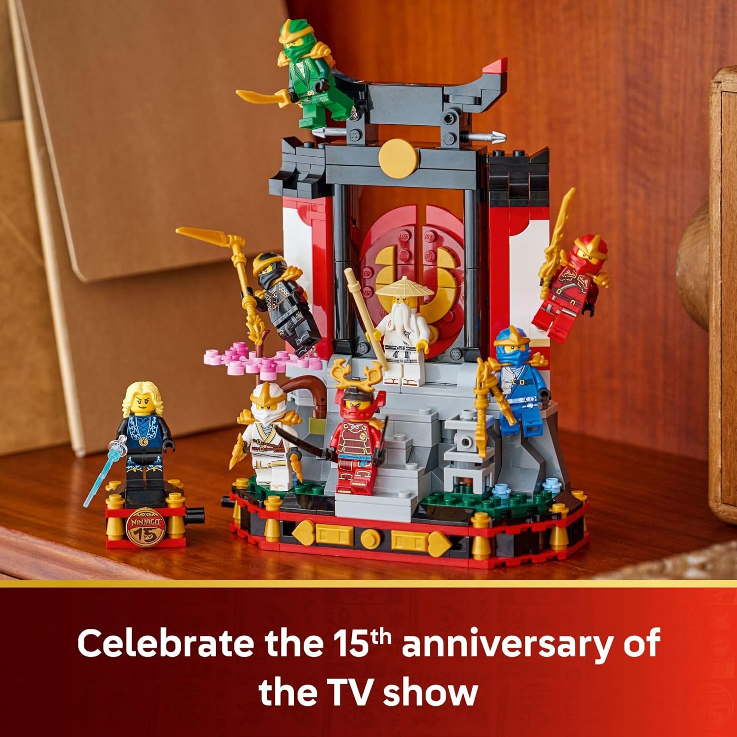 LEGO NINJAGO Ninja Character Display 15th Anniversary Building Toy for Kids, Ages 14+ - Ninja Playset W/Elemental Master of Lightning + 7 Minifigures - Gift Idea for Teen Boys &amp; Girls - 71866