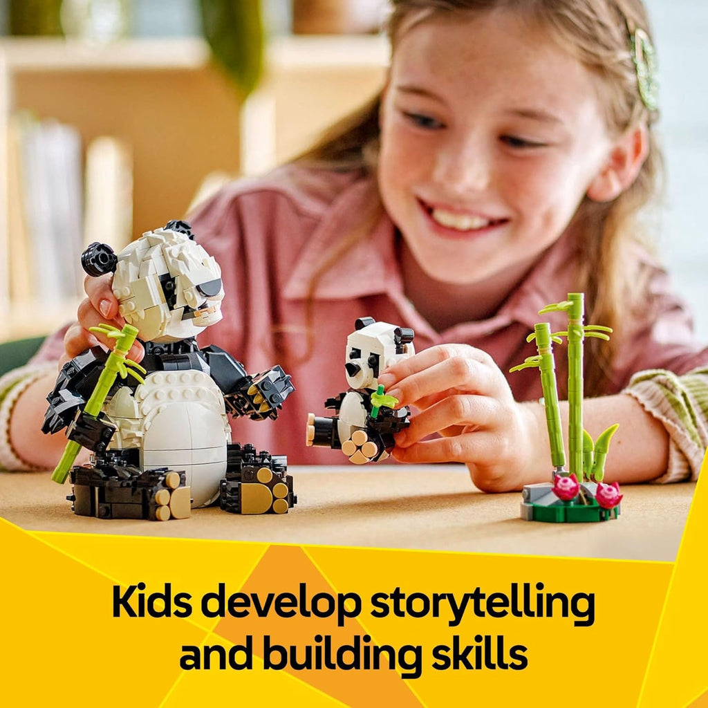 LEGO Creator 3 in 1 Wild Animals Panda Family - Building Toy Kit for Kids with 3 Building Options, Panda, Penguin, or Orca - 8 Year Old Girl &amp; Boy Birthday Gifts - 31165