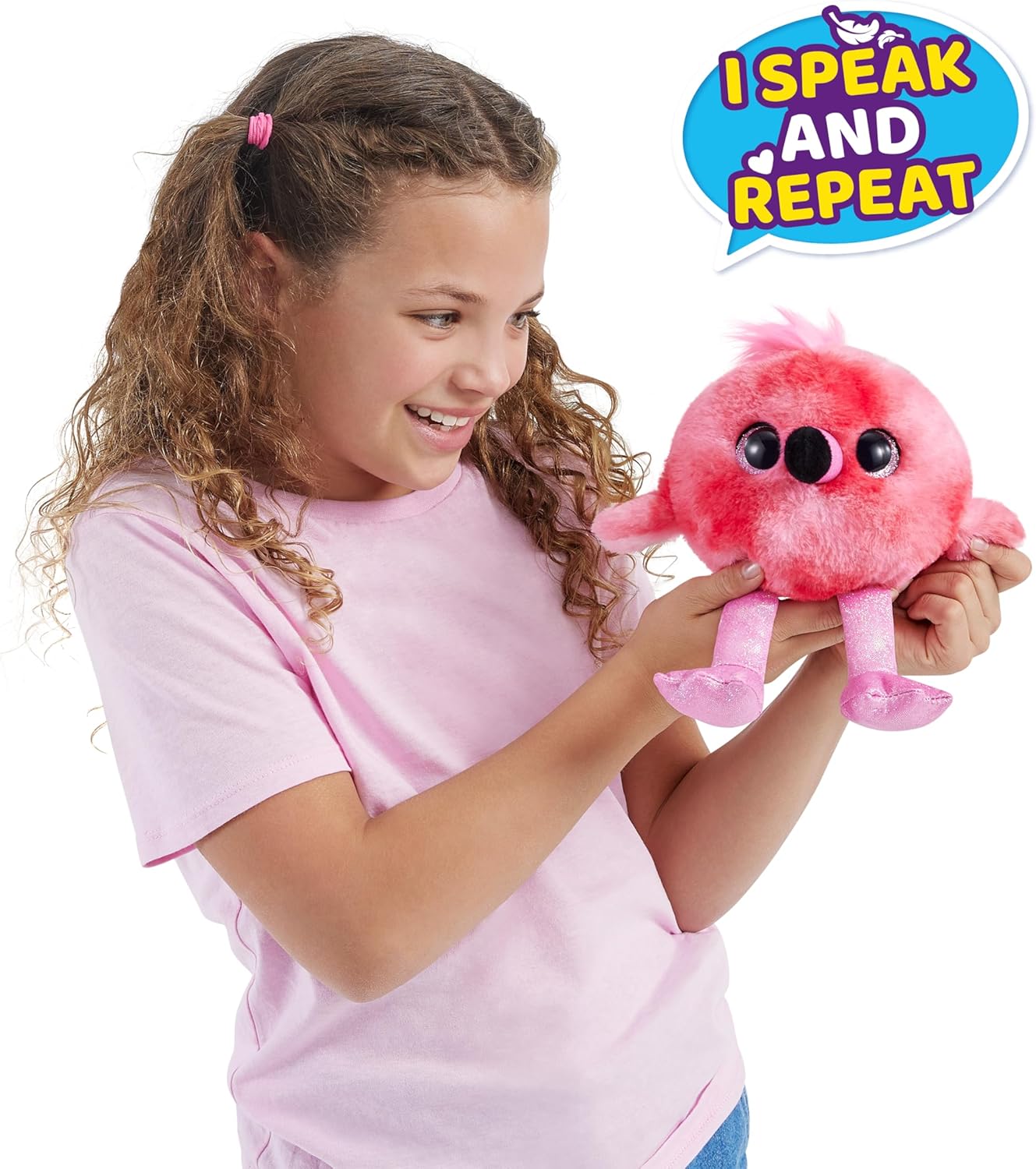 Pets Alive Chirpy Birds (Flamingo) by ZURU, Electronic Pet That Speaks, Giant Surprise Egg, Stickers, Comb, Fluffy Clay, Bird Animal Plush for Girls