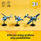 LEGO Creator 3in1 Aircraft: Race Plane Toy - Transforms into a Jet or Helicopter Model - Vehicle Building Set for 7+ Year Old Boys &amp; Girls - Fun Birthday Gift Idea - 31160