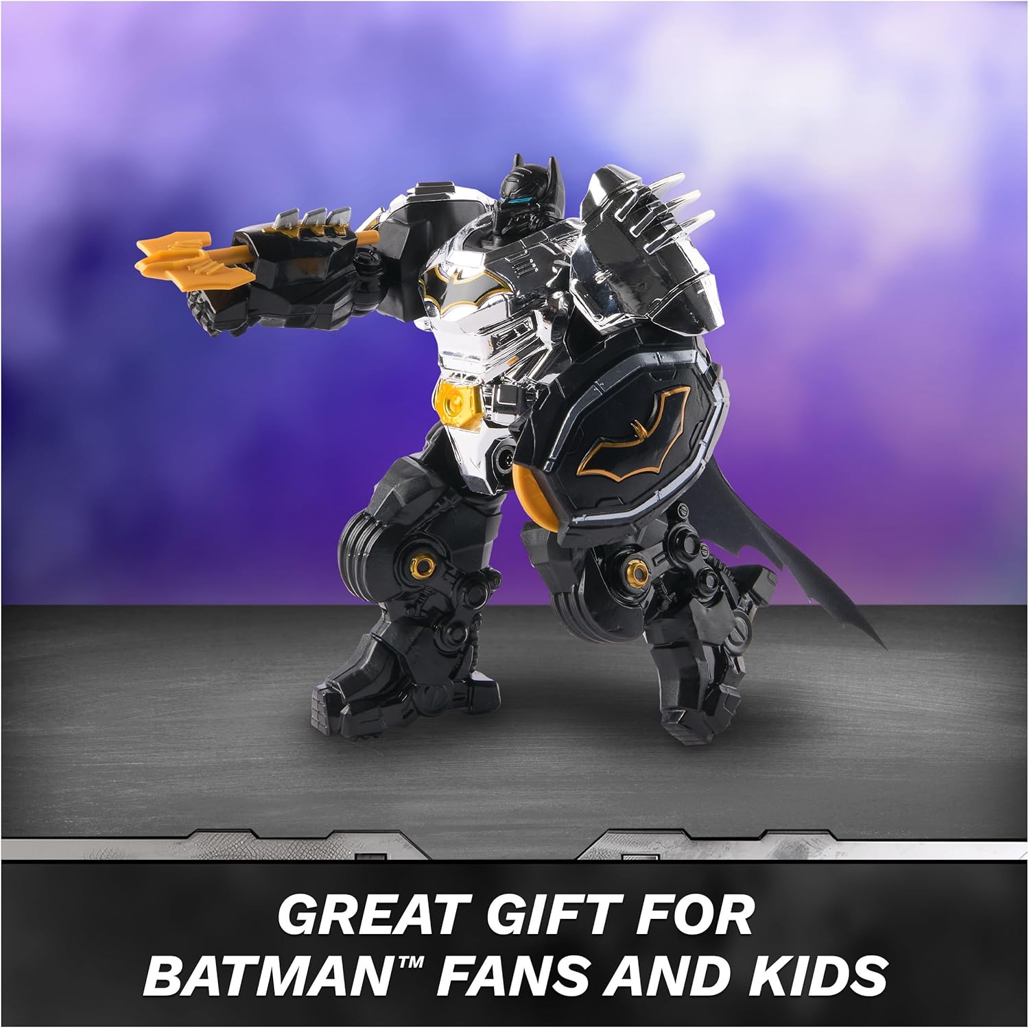 DC Comics, Metal Force Batman Action Figure, 6-Inch with 4-Inch Mini Figure, Built-in Blaster and Armor Suit, Super Hero Kids Toys for Boys and Girls Ages 4 and Up