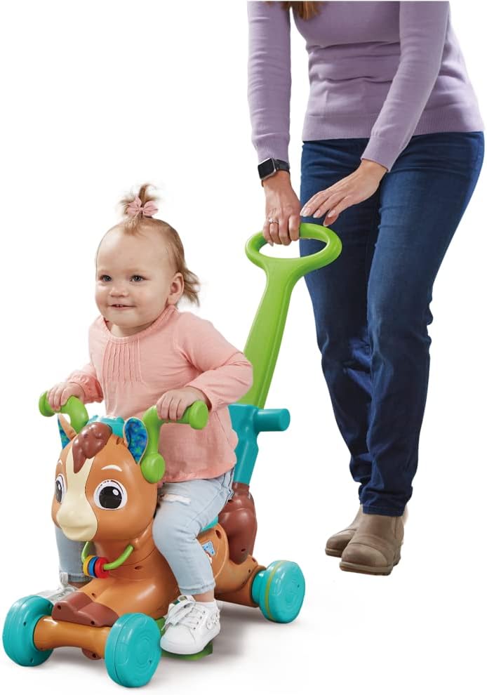 VTech 3-in-1 Bounce &amp; Go Pony | Interactive &amp; Educational Push, Ride &amp; Bounce Along Toy with Games | Suitable for Boys &amp; Girls 18-36 Months, English Version