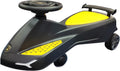 Lamborghini Swing Car Ride On with Lights and Sounds, 360 Rotation, Movable Rear Wing - Black