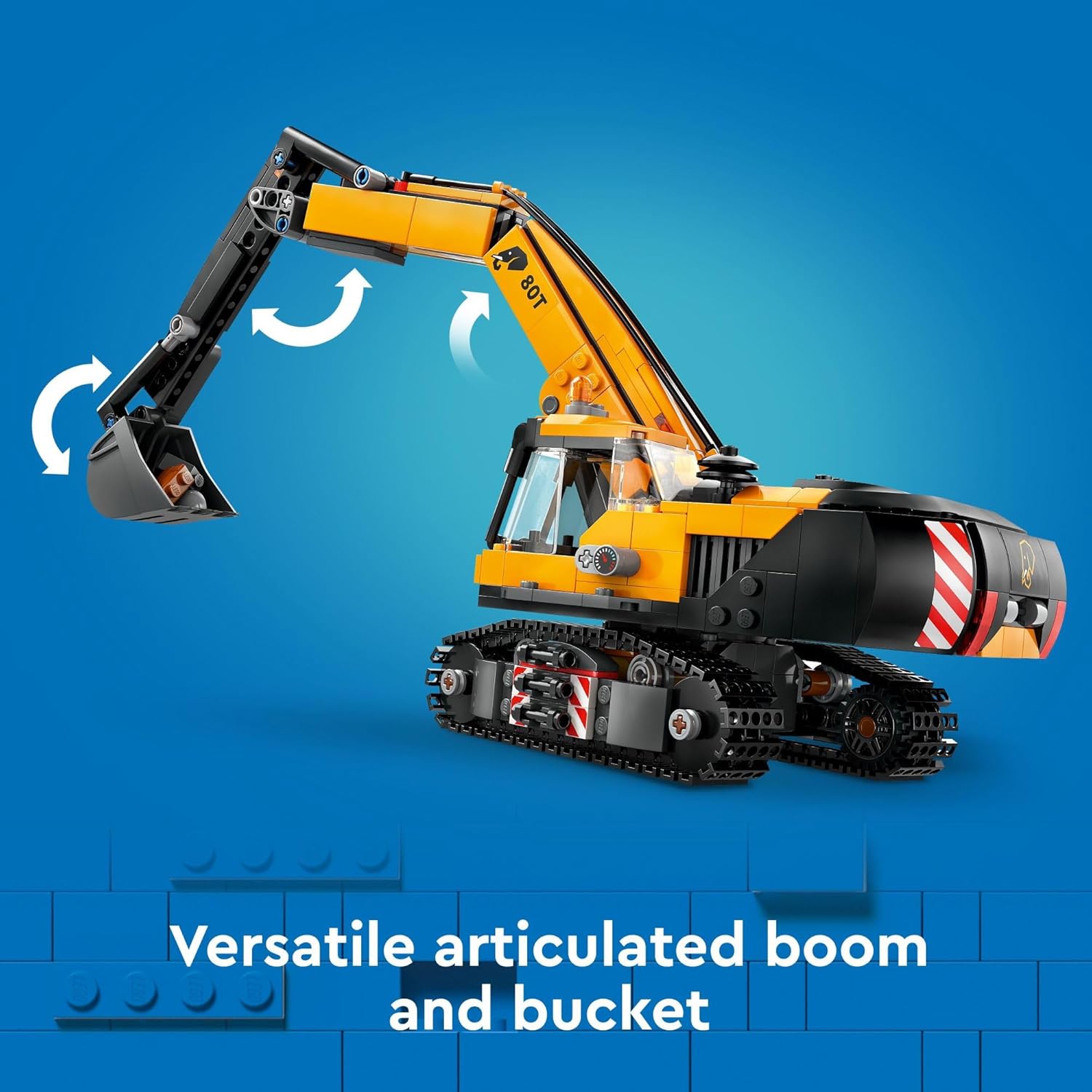 LEGO City Yellow Construction Excavator Toy Digger for Boys and Girls Ages 8 and Up, 3 Construction Worker Minifigures Included for Fun Pretend Play, Birthday for Kids, 60420