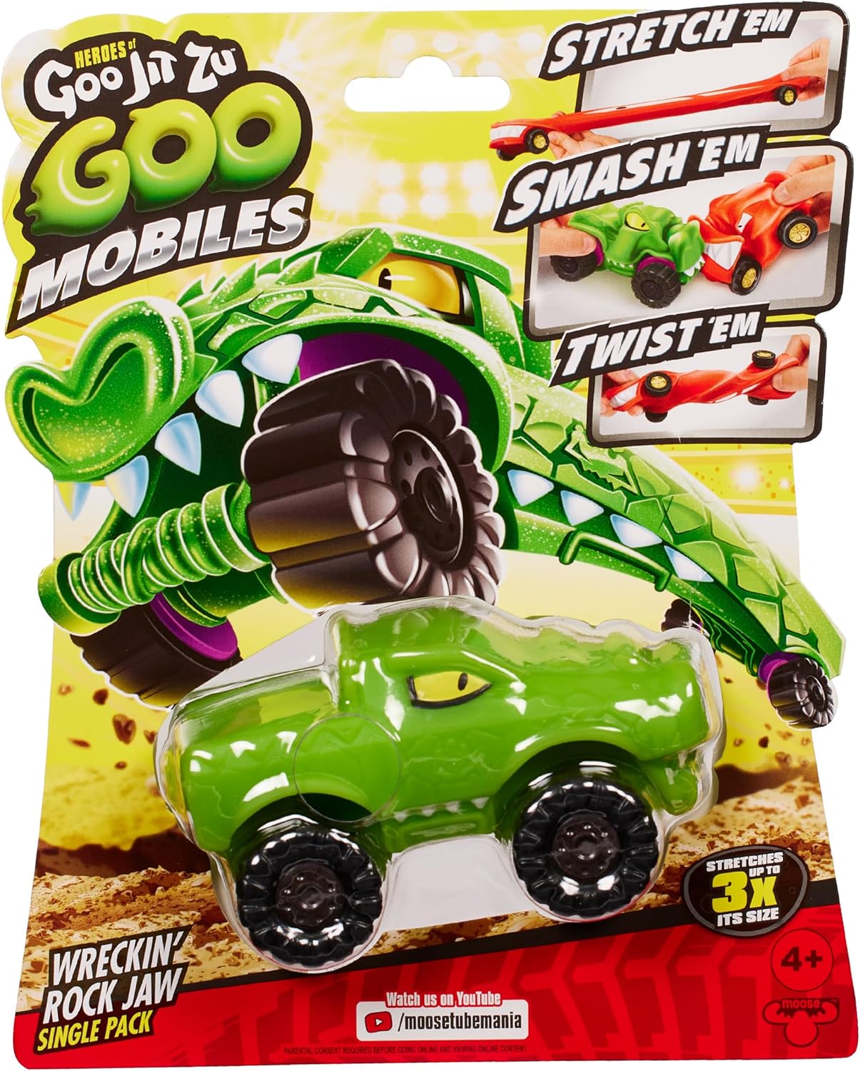 Heroes of Goo JIT Zu Goo Mobiles Wreckin Rockjaw. Stretch 'em! Smash 'em! Twist 'em! Fix Them and Start Again! Present for 4 Year Old Girls, Boys and Goo JIT Zu Fans