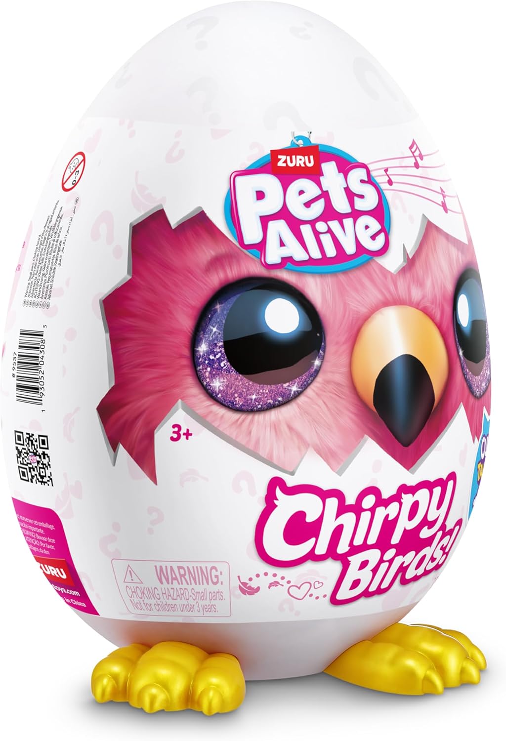 Pets Alive Chirpy Birds (Flamingo) by ZURU, Electronic Pet That Speaks, Giant Surprise Egg, Stickers, Comb, Fluffy Clay, Bird Animal Plush for Girls