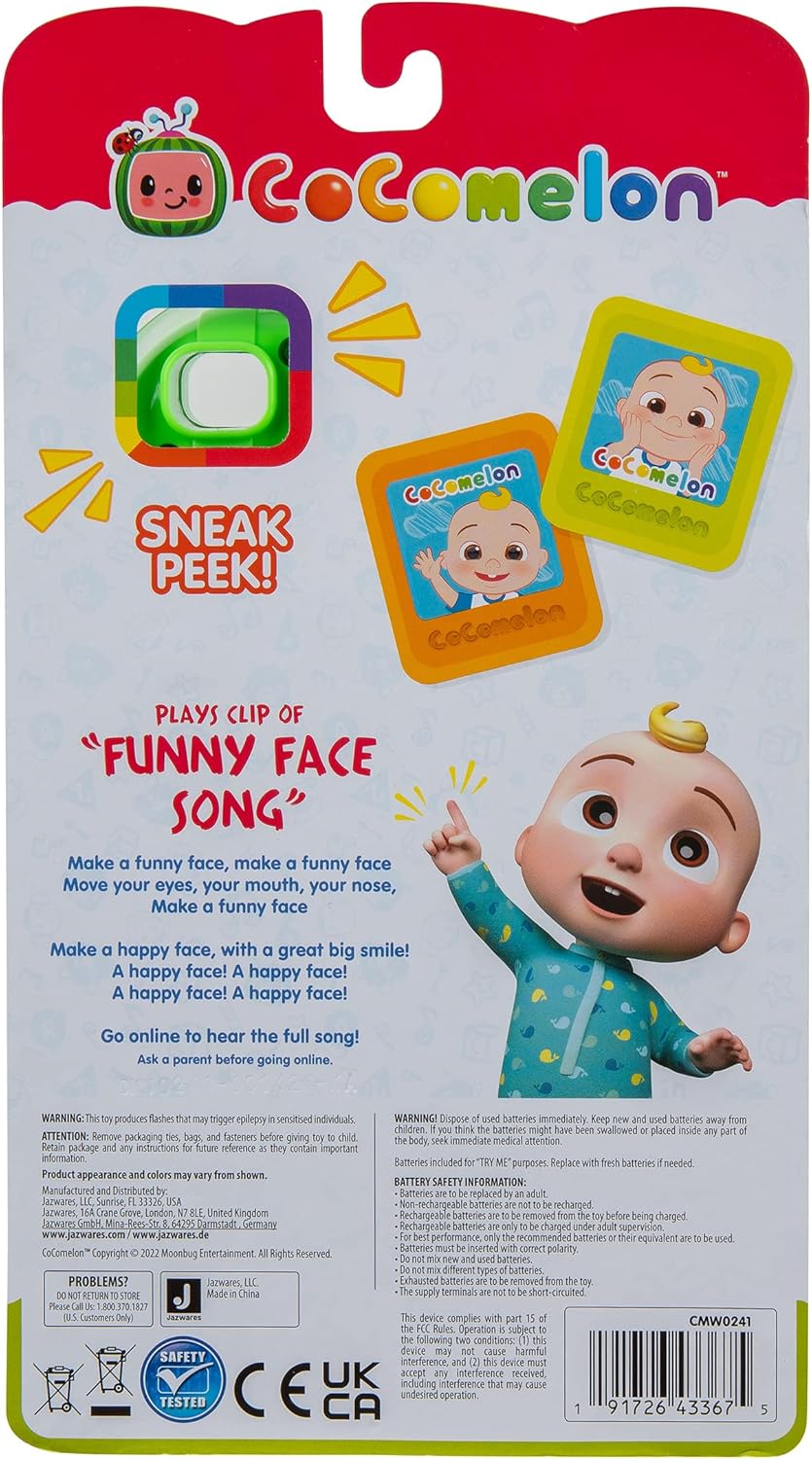 CoComelon Musical Play Camera - Features JJ’s Photo - Musical, Light up Camera - Toys for Kids, Toddlers, and Preschoolers