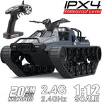 Mostop Remote Control Crawler High Speed Tank Off-Road 4WD RC Car 2.4 Ghz RC Army Truck 1/12 Drift Tank RC Tank for Kids Adults