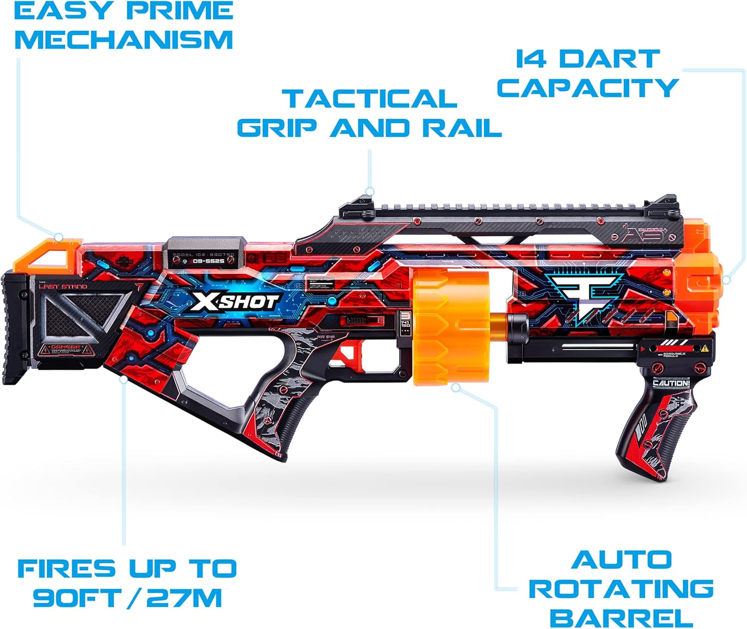 XSHOT Skins Last Stand Foam Dart Blaster - Faze Clan, 16 Darts by ZURU