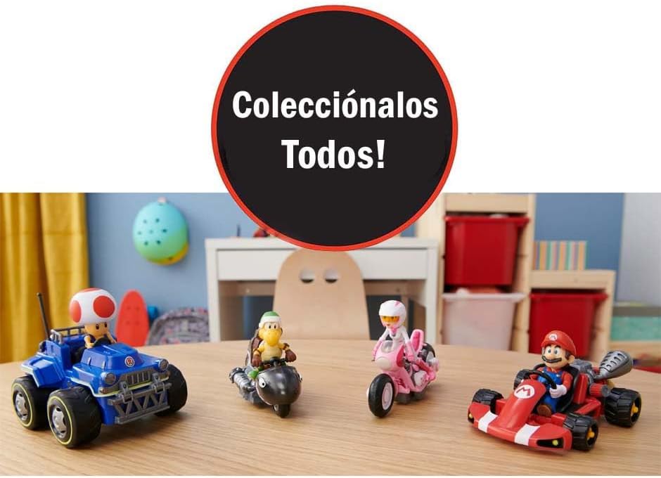 Super Mario vehiculo Carro Kart Racer con Figura Toad Desmontable